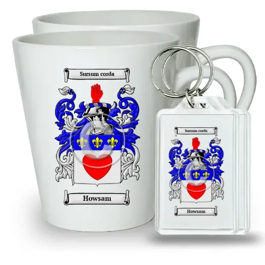 Howsam Pair of Latte Mugs and Pair of Keychains