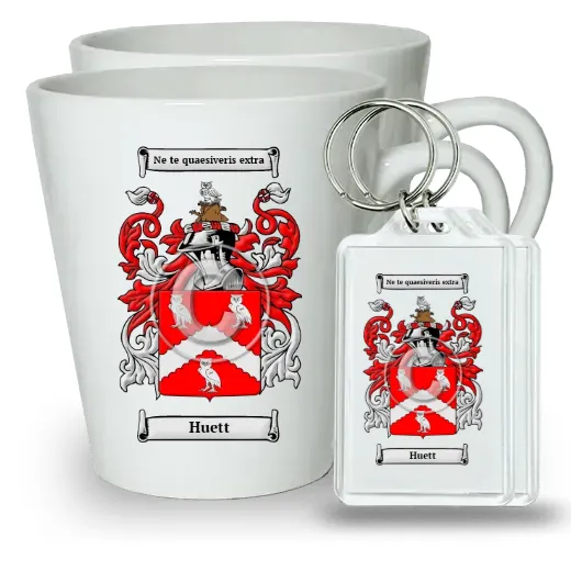 Huett Pair of Latte Mugs and Pair of Keychains