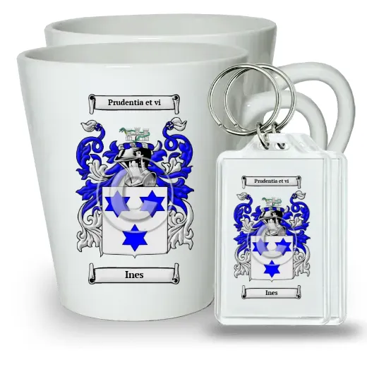 Ines Pair of Latte Mugs and Pair of Keychains