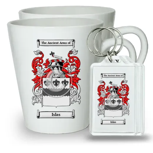 Islas Pair of Latte Mugs and Pair of Keychains