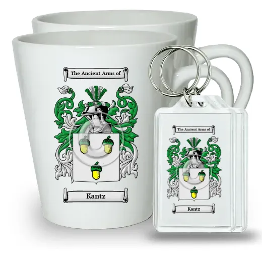 Kantz Pair of Latte Mugs and Pair of Keychains