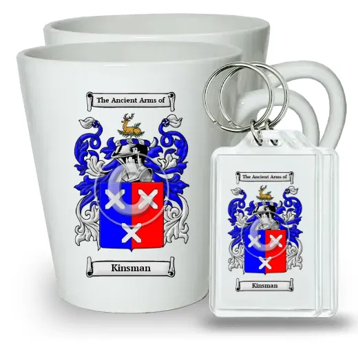 Kinsman Pair of Latte Mugs and Pair of Keychains