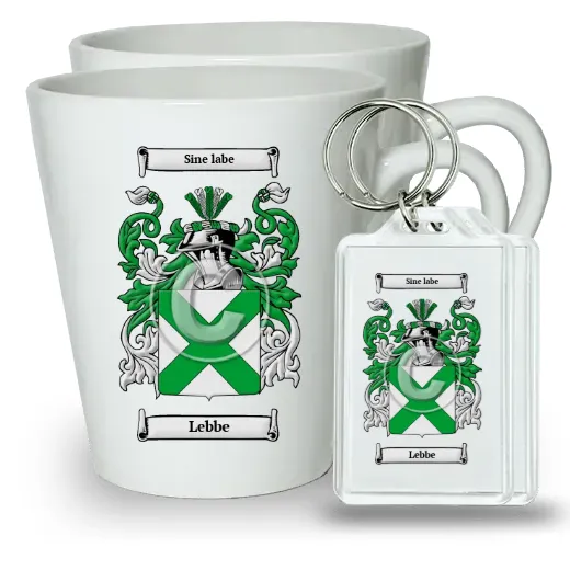 Lebbe Pair of Latte Mugs and Pair of Keychains