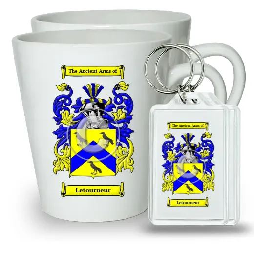 Letourneur Pair of Latte Mugs and Pair of Keychains