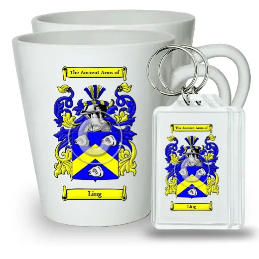Ling Pair of Latte Mugs and Pair of Keychains