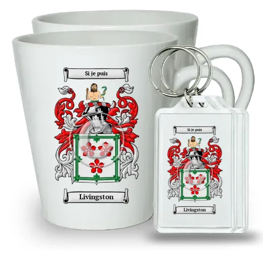 Livingston Pair of Latte Mugs and Pair of Keychains