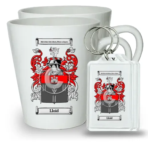 Lloid Pair of Latte Mugs and Pair of Keychains