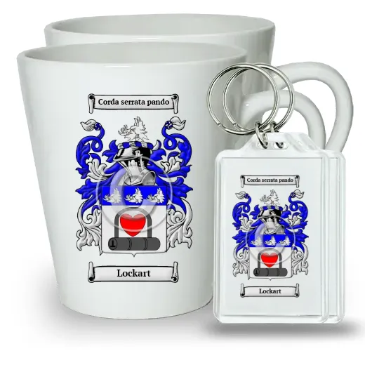 Lockart Pair of Latte Mugs and Pair of Keychains