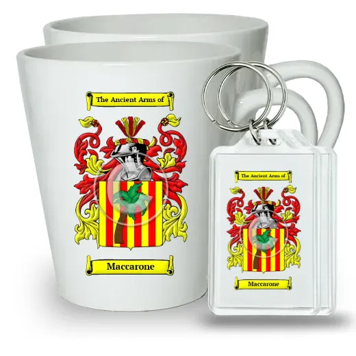 Maccarone Pair of Latte Mugs and Pair of Keychains