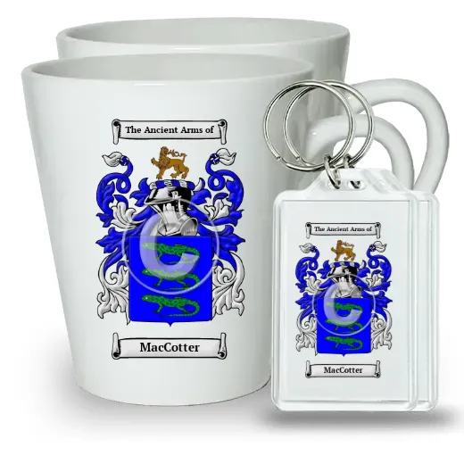 MacCotter Pair of Latte Mugs and Pair of Keychains