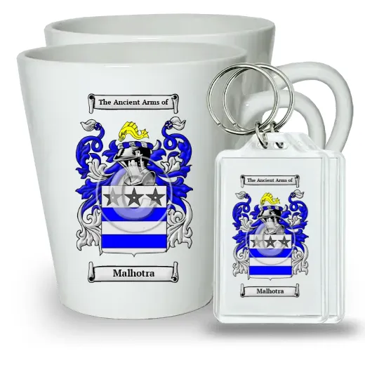 Malhotra Pair of Latte Mugs and Pair of Keychains