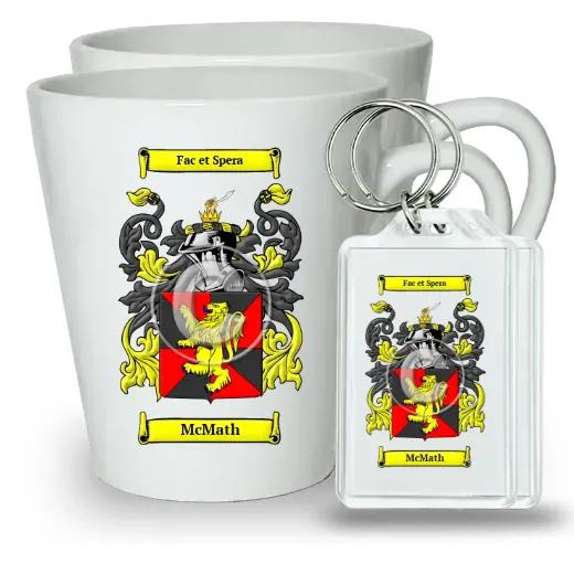 McMath Pair of Latte Mugs and Pair of Keychains