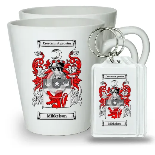 Mikkelson Pair of Latte Mugs and Pair of Keychains