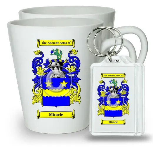 Miracle Pair of Latte Mugs and Pair of Keychains