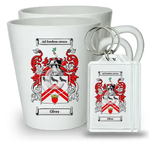Olver Pair of Latte Mugs and Pair of Keychains