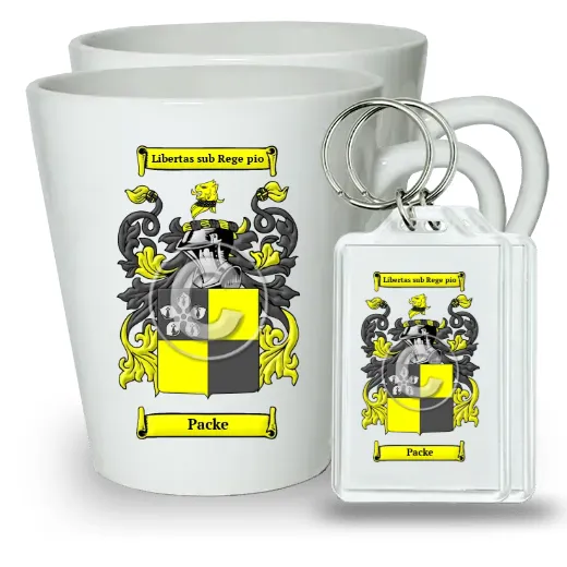 Packe Pair of Latte Mugs and Pair of Keychains