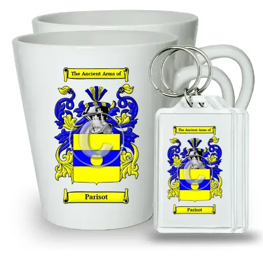 Parisot Pair of Latte Mugs and Pair of Keychains