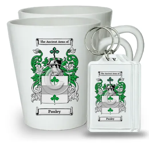 Pauley Pair of Latte Mugs and Pair of Keychains