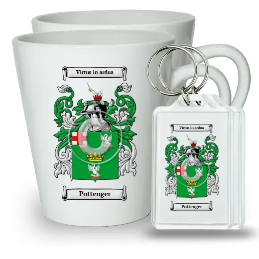 Pottenger Pair of Latte Mugs and Pair of Keychains