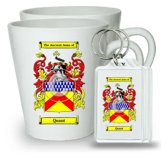 Quant Pair of Latte Mugs and Pair of Keychains
