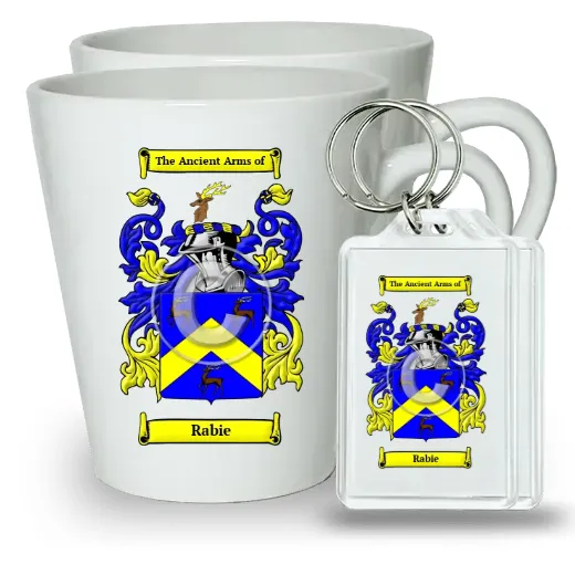 Rabie Pair of Latte Mugs and Pair of Keychains
