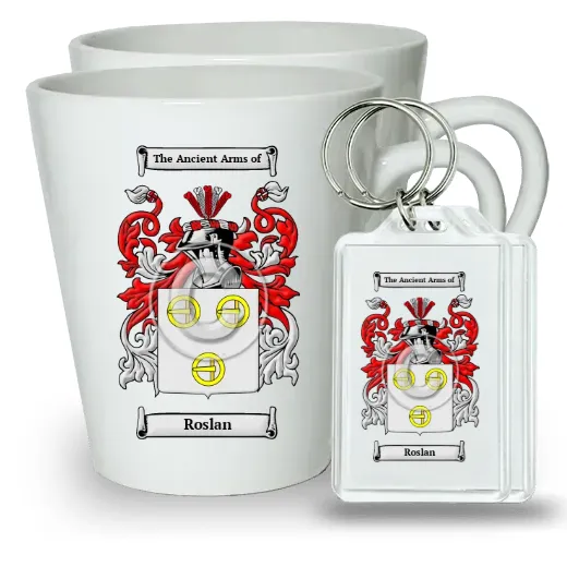 Roslan Pair of Latte Mugs and Pair of Keychains