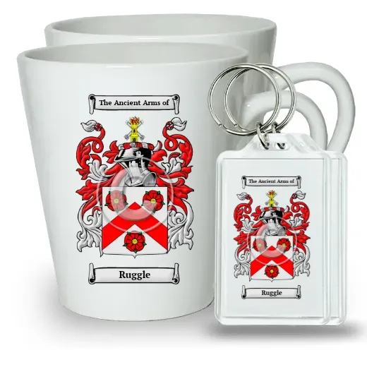Ruggle Pair of Latte Mugs and Pair of Keychains