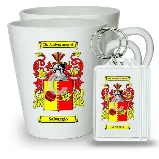 Salvaggio Pair of Latte Mugs and Pair of Keychains