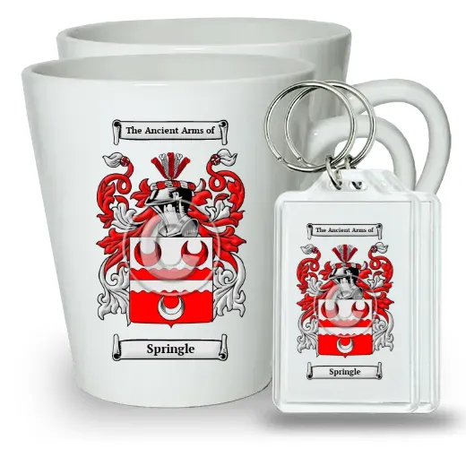 Springle Pair of Latte Mugs and Pair of Keychains