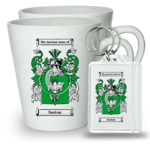Suston Pair of Latte Mugs and Pair of Keychains