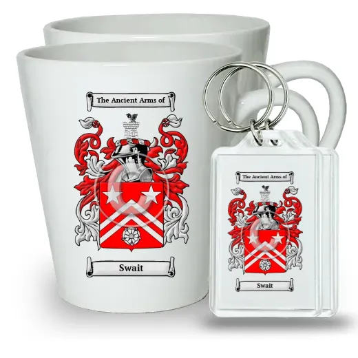 Swait Pair of Latte Mugs and Pair of Keychains