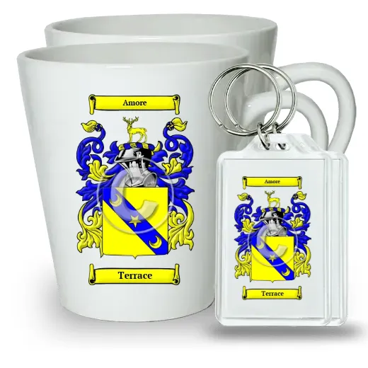 Terrace Pair of Latte Mugs and Pair of Keychains
