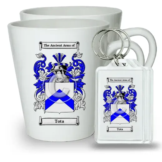 Tota Pair of Latte Mugs and Pair of Keychains