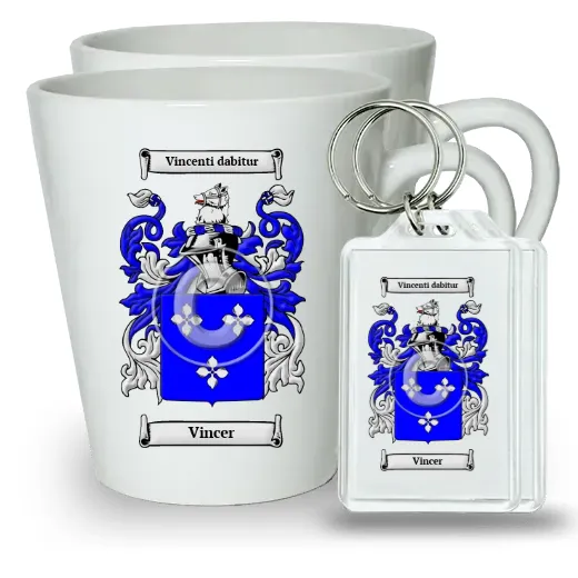 Vincer Pair of Latte Mugs and Pair of Keychains