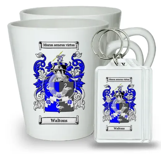 Waltons Pair of Latte Mugs and Pair of Keychains