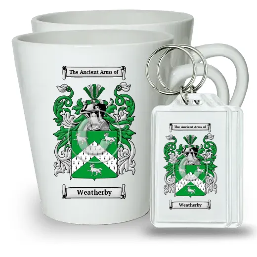 Weatherby Pair of Latte Mugs and Pair of Keychains