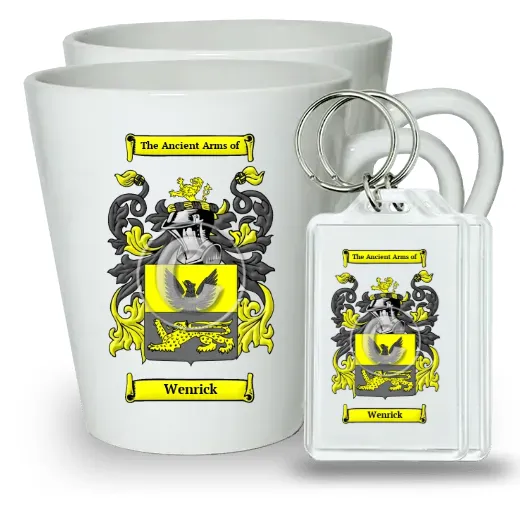 Wenrick Pair of Latte Mugs and Pair of Keychains