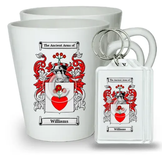 Williams Pair of Latte Mugs and Pair of Keychains