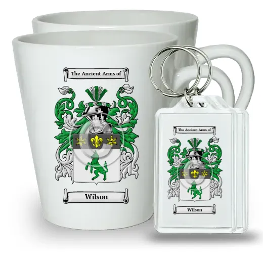Wilson Pair of Latte Mugs and Pair of Keychains