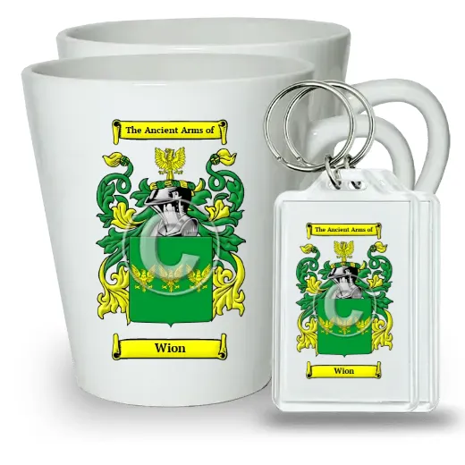Wion Pair of Latte Mugs and Pair of Keychains