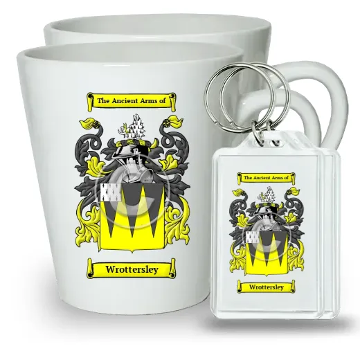 Wrottersley Pair of Latte Mugs and Pair of Keychains