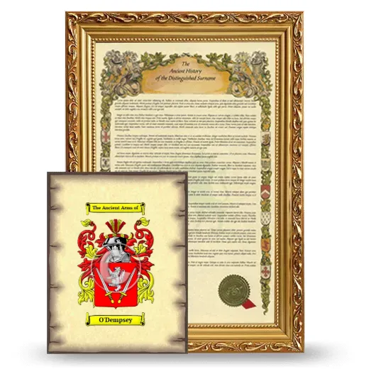 O'Dempsey Framed History and Coat of Arms Print - Gold
