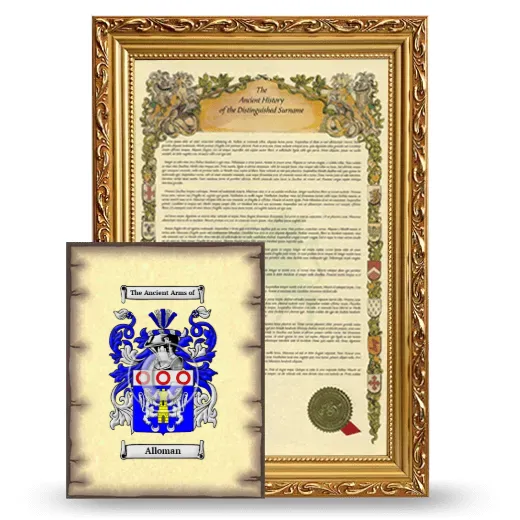 Alloman Framed History and Coat of Arms Print - Gold