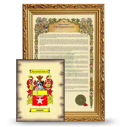 Annese Framed History and Coat of Arms Print - Gold