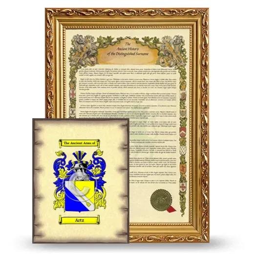 Artz Framed History and Coat of Arms Print - Gold