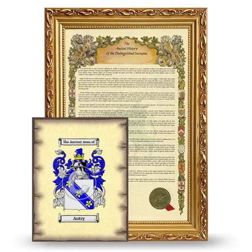 Autry Framed History and Coat of Arms Print - Gold
