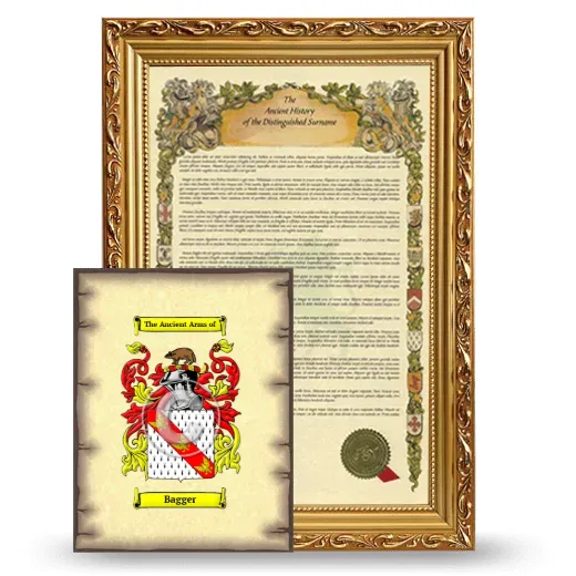 Bagger Framed History and Coat of Arms Print - Gold