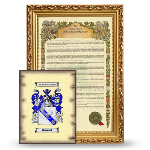 Barnard Framed History and Coat of Arms Print - Gold