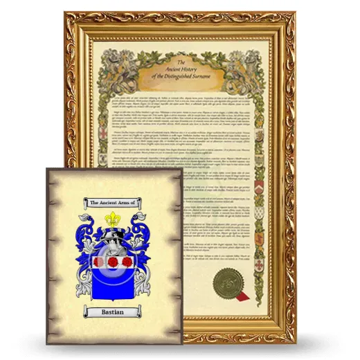 Bastian Framed History and Coat of Arms Print - Gold