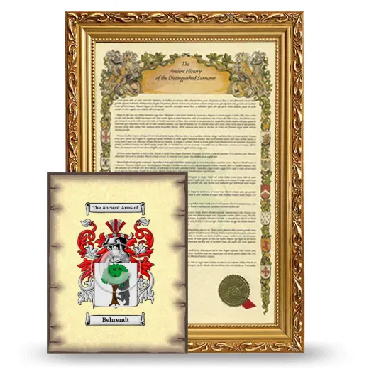 Behrendt Framed History and Coat of Arms Print - Gold